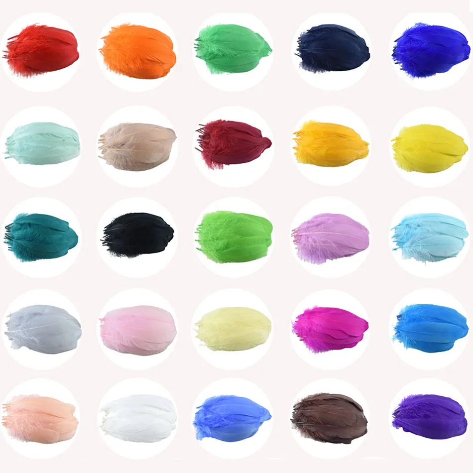 

100Pcs/Lot Natural White Goose Feathers Plume Craft DIY Colored Feathers wholesale Wedding Party Christmas Decoration 13-18cm