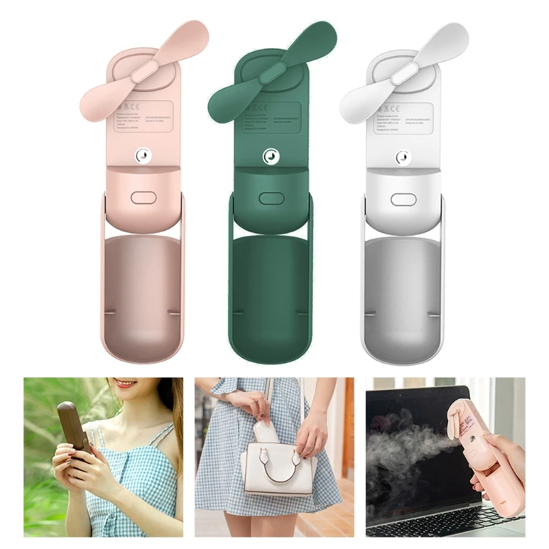 

Портативный мини-вентилятор с распылителем, портативный USB-перезаряжаемый карманный вентилятор с аккумулятором, вентилятор с внешним акку...