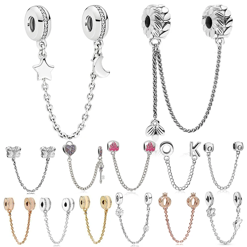 Подходящие оригинальные браслеты подвески Pan 2021 розового золота безопасные