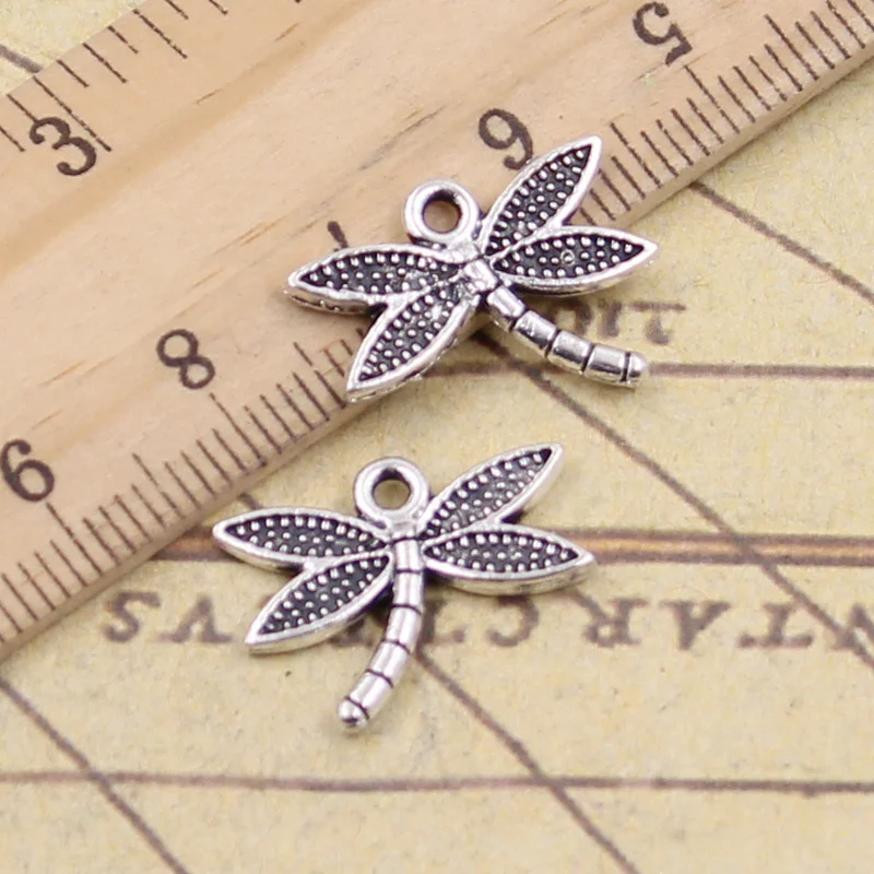 

30pcs Charms Dragonfly 18x14mm Tibetan Silver Color Pendants Antique Jewelry Making DIY Handmade Craft