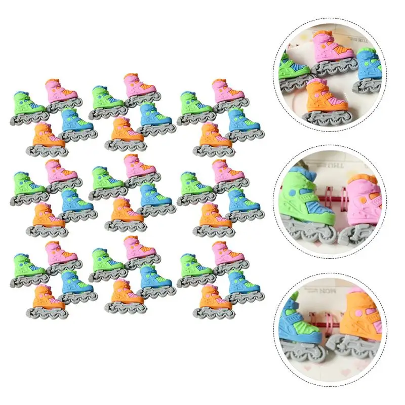 

48pcs Delicate Durable Practical Ice Skates Rubber School Supplies Student Eraser for Children
