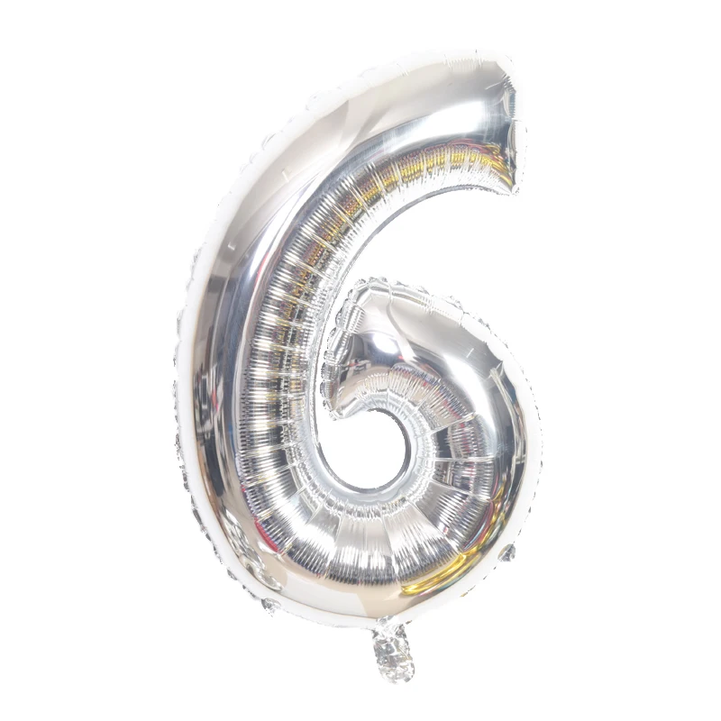 Воздушные шары из фольги в виде цифр золотистые и Серебристые для дня рождения