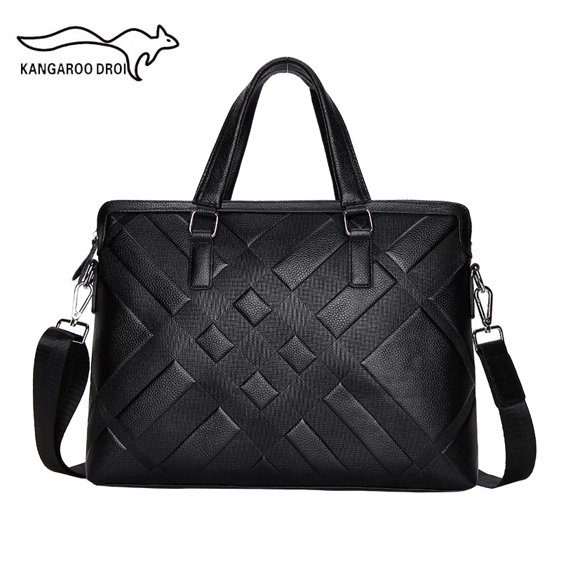 Top Layer Cowhide Men's Briefcase Business Handbag Male Shoulder Cross Body Bag Laptop Messenger Bag Man Travel Bag