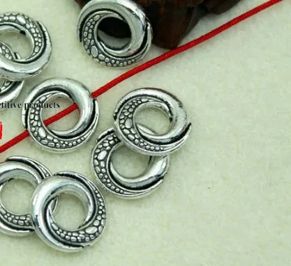 

10pcs/lot Tibetan Silver spacer Circle Bead Spacer Beads Connectors for DIY Jewelry Making bracelet fg4s