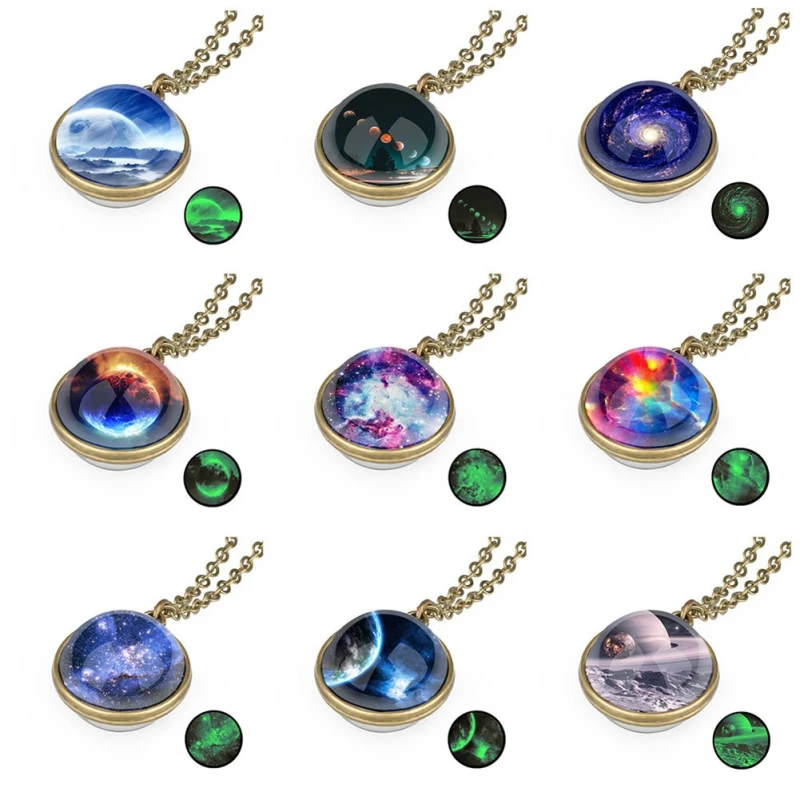 Ожерелье светится в темноте Галактическая система двухсторонняя для стекла