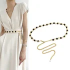 Металлическая тонкая цепь, Модный женский пояс, имитация жемчуга, цветок розы, пояс, аксессуары для пояса