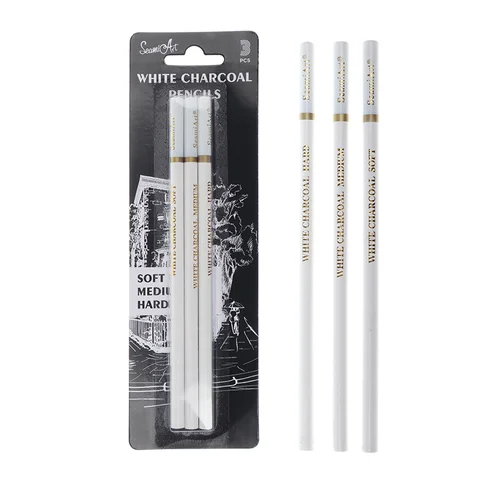 3 шт., белые Углеродные карандаши для рисования
