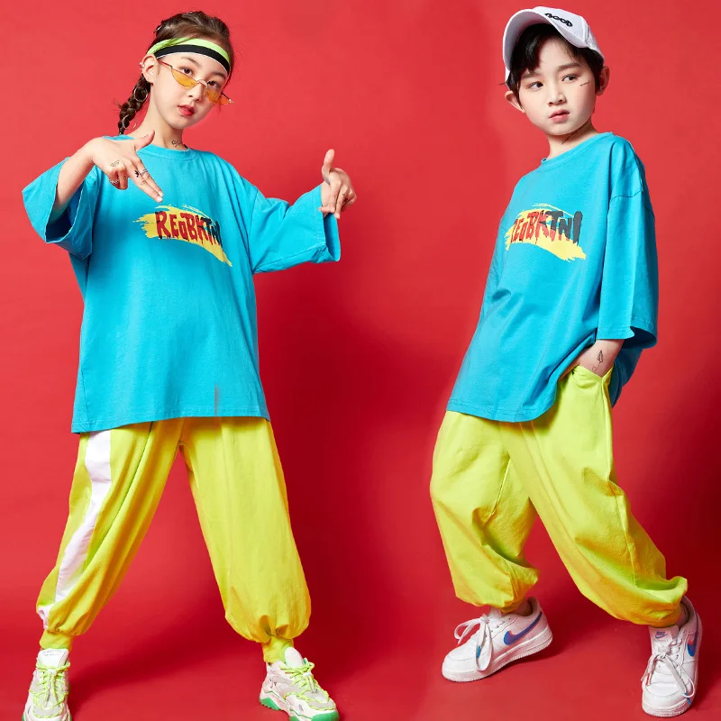 

2022 Fashion New Boys Jazz Outwear T-shirt Hoodie Jogger Shorts Hiphop Clothing Jazz Dance Costumes Kids Street Dance Sweatshirt