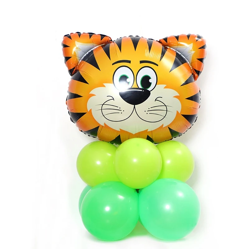 9pcs balloon1 Мультфильм Сафари вечерние животных одноразовая посуда наборы детских празднований дня рождения джунгли вечерние поставки для маленьких мальчиков пользу ко дню рождения - Цвет: 9pcs balloon1