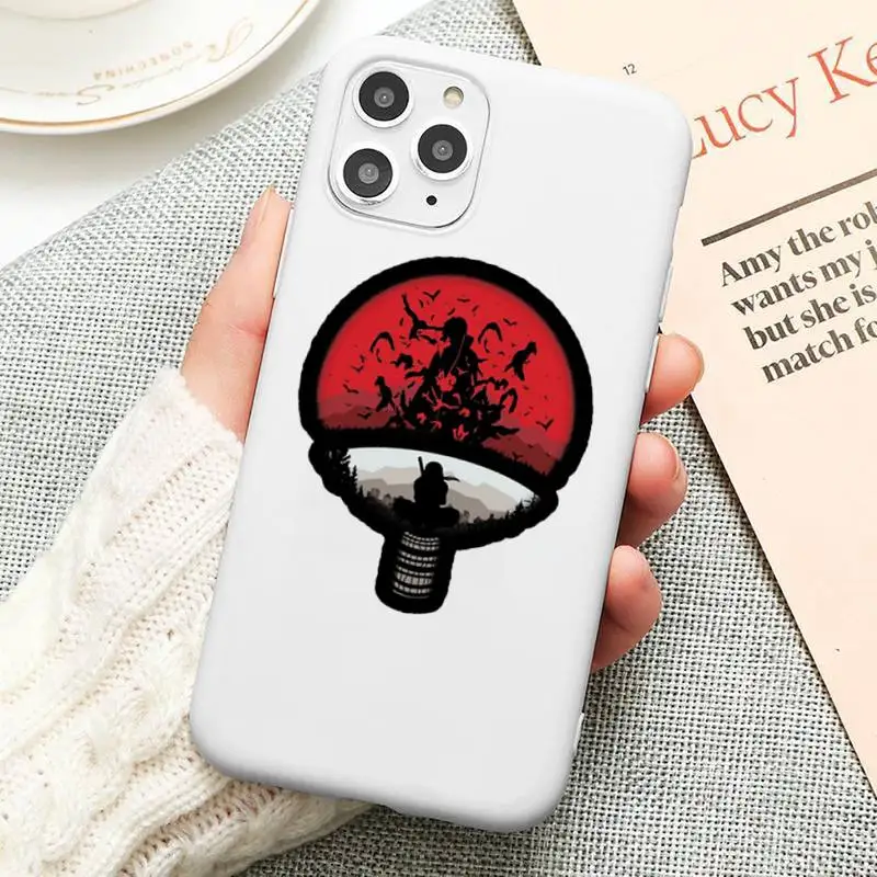 

Funny Naruto Cute Sasuke Phone Case Candy Color White for iPhone 11 pro XS MAX 8 7 6 6S Plus X 5S SE 2020 XR