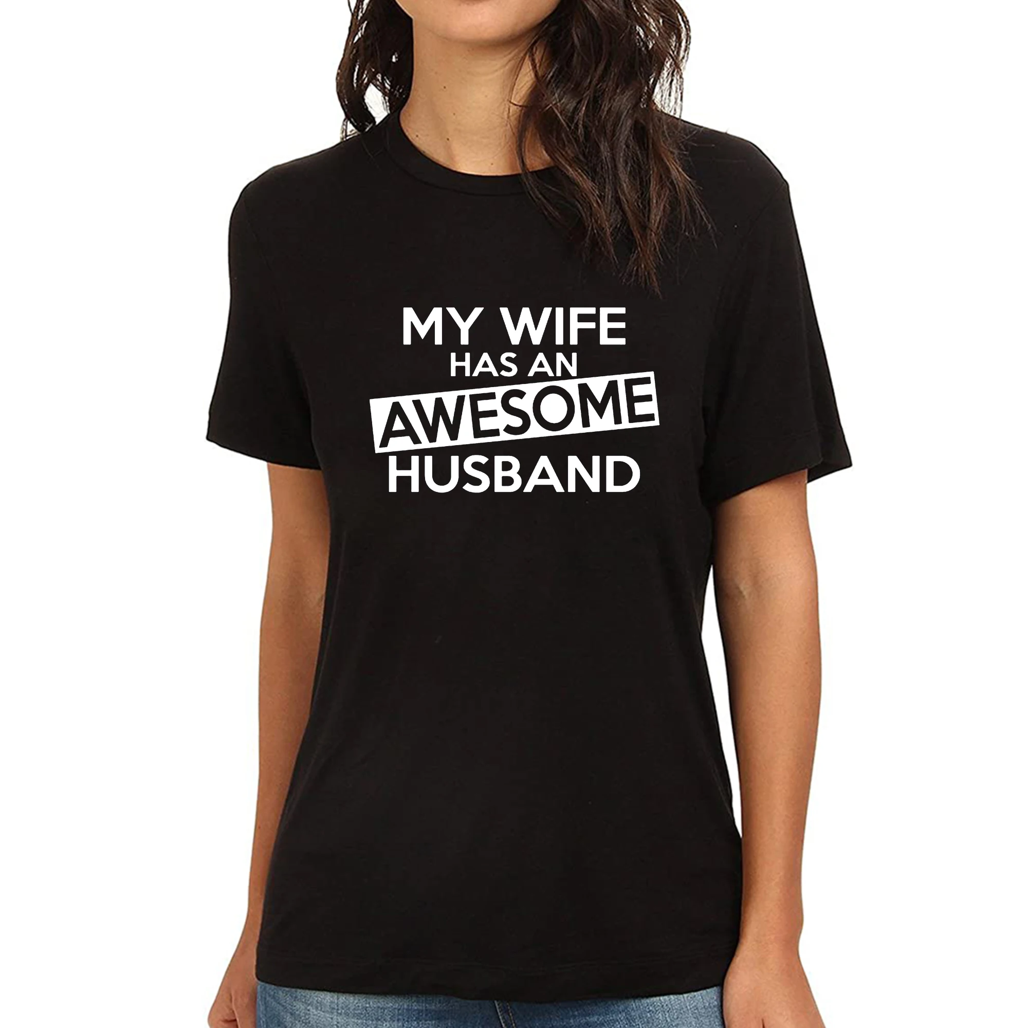 

Lyprerazy Women's AWESOME HUSBAND Funny Printed T-Shirt