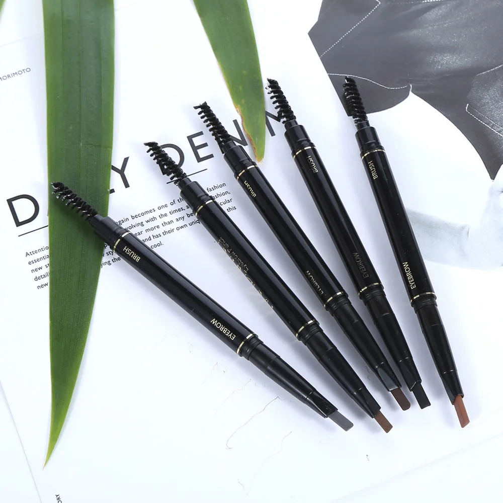 

5 Color Eyebrow Pencil Waterproof Double Ended Eyebrow Enhancer Pen Long Lasting Natural Brows Makeup Tattoo Pencil with Brush