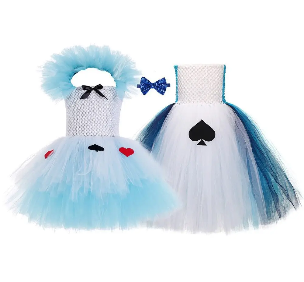 Алиса в стране чудес с юбкой-пачкой стиле костюма для От 1 до 14 лет девочек белое