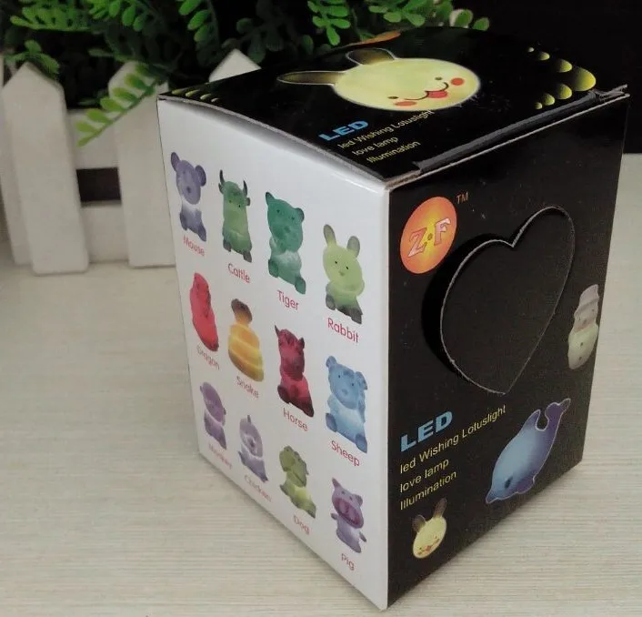 Милые светодиодный кролик Ночной светильник бытовой креативные красочные