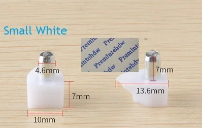 Small White 100 шт./лот, 5 мм стержень, пластиковая подставка для полки, подножки, мебельная полка, книжный шкаф, полка, кронштейн, серый, коричневый, белый, прозрачный - Цвет: Small White