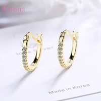 cute gold statement hoop earrings for women girls trendy 2021 925 sterling silver cz crystal fashion jewelry wholesale