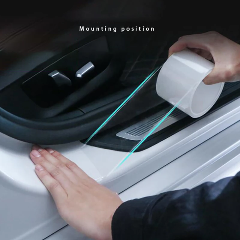 Универсальная прозрачная наклейка на порог автомобильной двери 3 м/1 рулон |