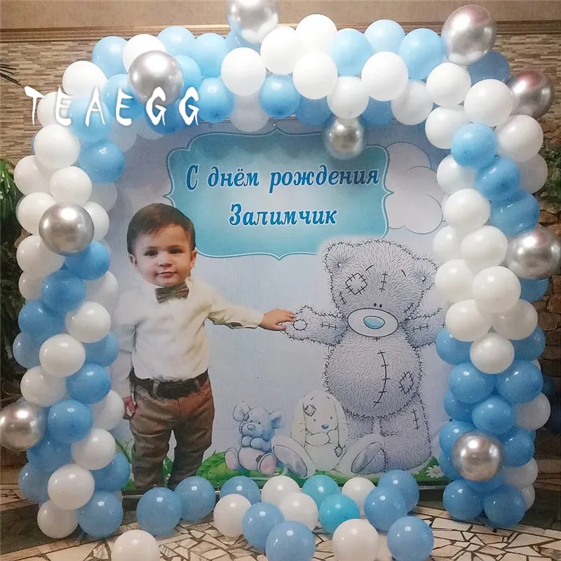 110 шт Макарон сине белые латексные воздушные шары гирлянды арочный комплект