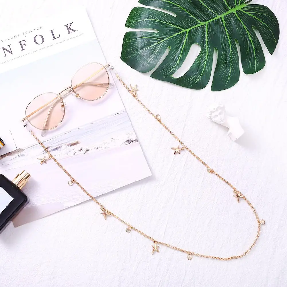 Модные очки солнцезащитные Морская звезда оболочки Сладкая цепь держатель