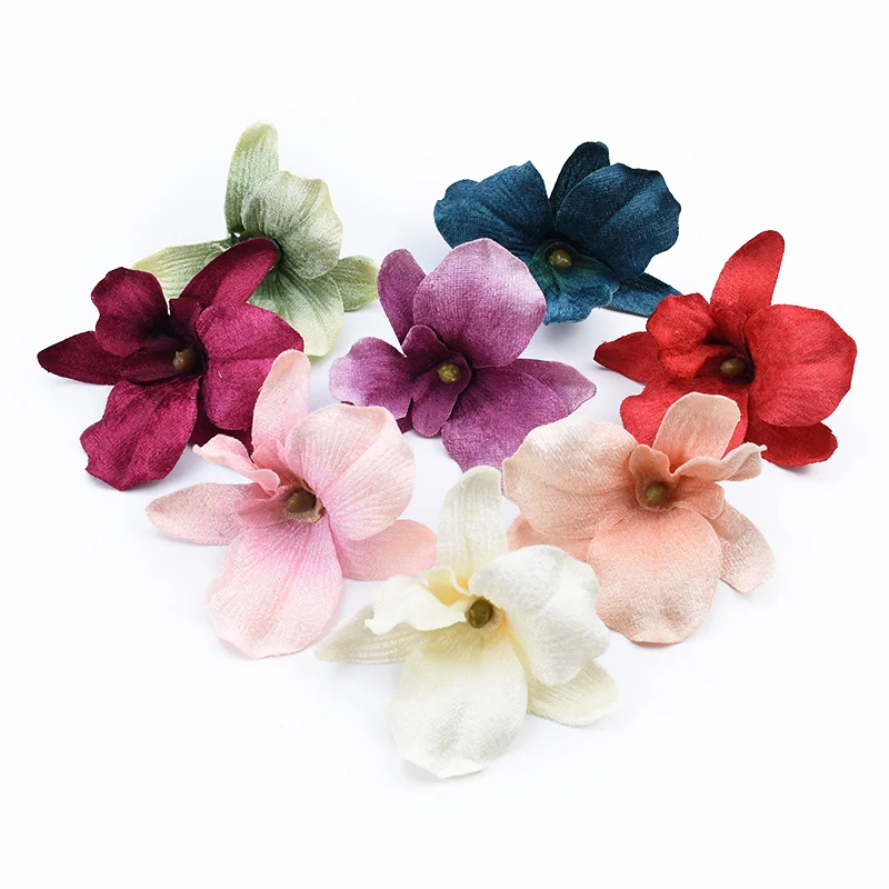 10 шт. шелковая Орхидея свадебная бутоньерка Свадебные цветы Настенная шапочка diy