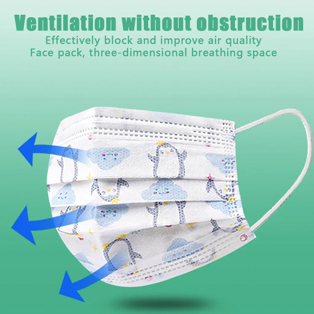 20 шт. одноразовые маски для младенцев из нетканого материала с мультяшным