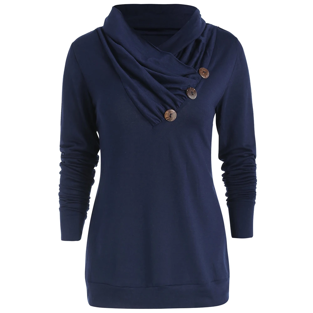 ROSEGAL размера плюс рубашка с воротником хомутом и пуговицами асимметричного