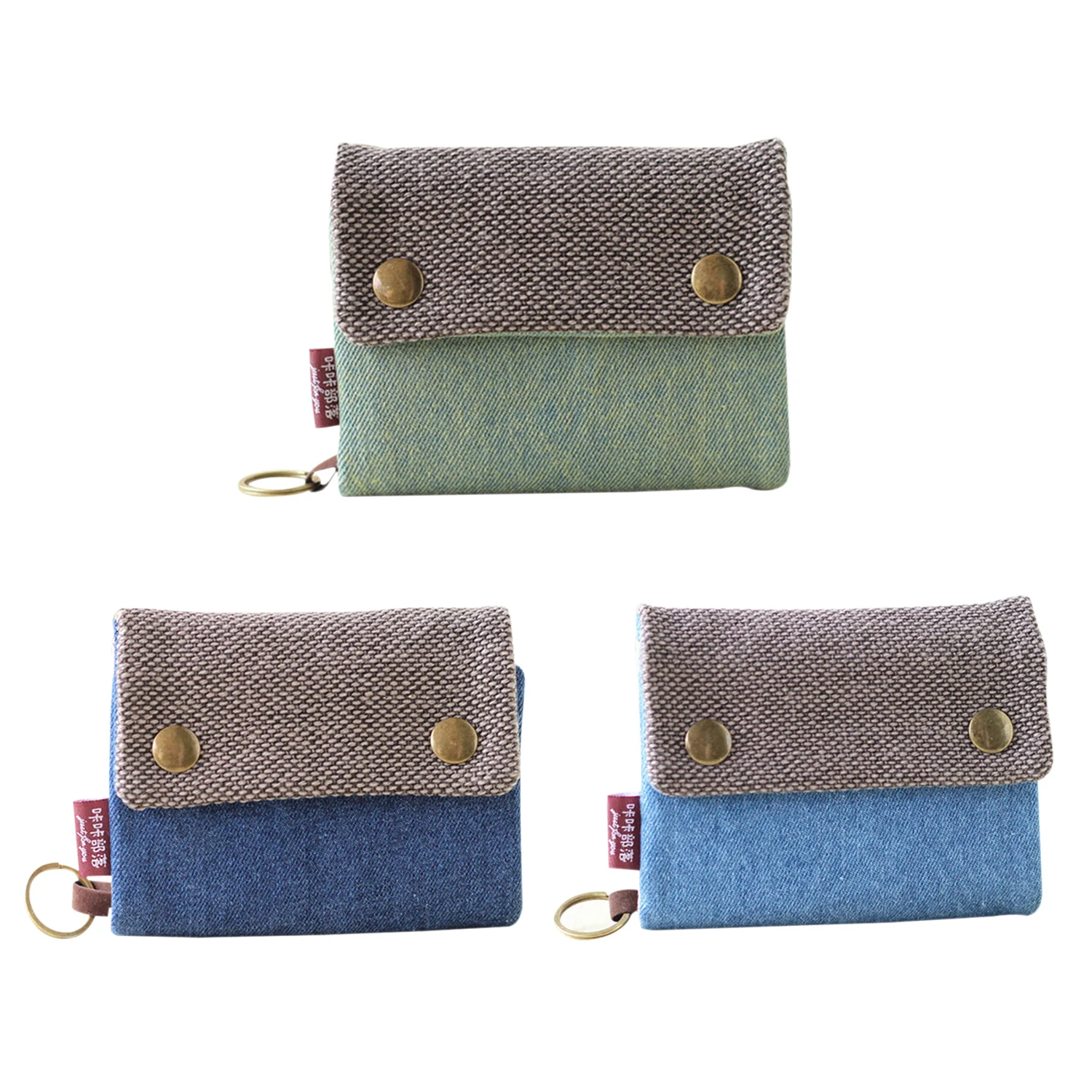 

Unisex Men Women's Three Layer Folded Manual Canvas Wallet Bag With Multi Card Holder,Boy Girl's Multifunction Coin Purse