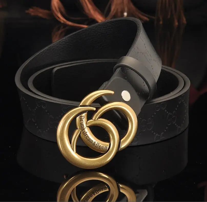 

Free shipping 2021 New Fashion classic tyle Real cowhide man women business leisure belt Gold Silver black buckle popular belt
