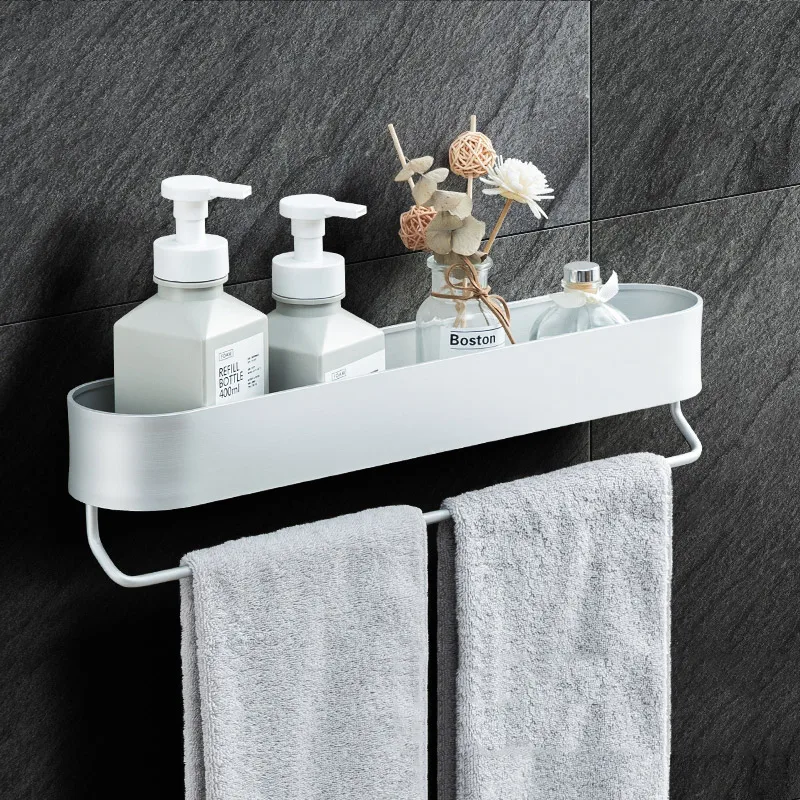 

Bathroom Shelf Rack Kitchen Wall Shelves Bath Towel Holder Black Shower Storage Basket Kitchen Organizer Bathroom Accessories