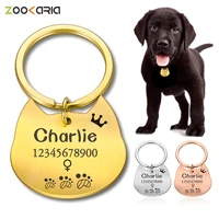 laser engraving dogs medallion metal cartoon pet id tag customized collar for small dog diy tags personalized puppy cat address