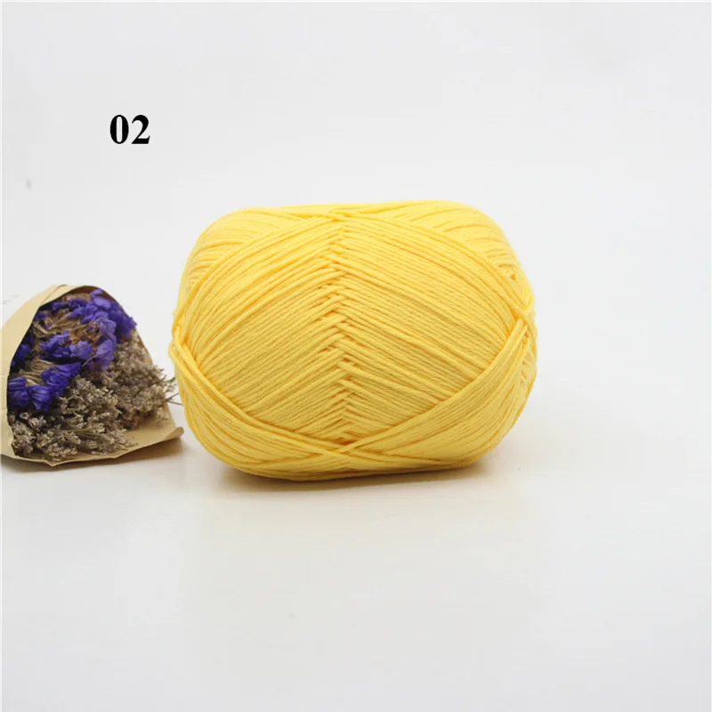 02 5pcs 5 шт. хлопок ручная вязка пряжа Органическая чесаная пряжа для вязания моющаяся Рекомендуемая иглы для вязания крючком № 2 - Цвет: 02 5pcs