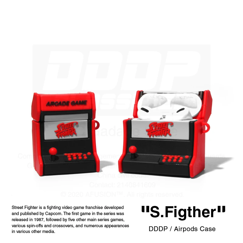 Мягкий защитный силиконовый чехол для Airpods 1/2 pro fighter Веселый игровой гаджет с