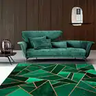 Татами-коврик, роскошный геометрический зеленый чехол для гостиной в скандинавском стиле, большой коврик для спальни, журнального столика, столовой, домашний ковер