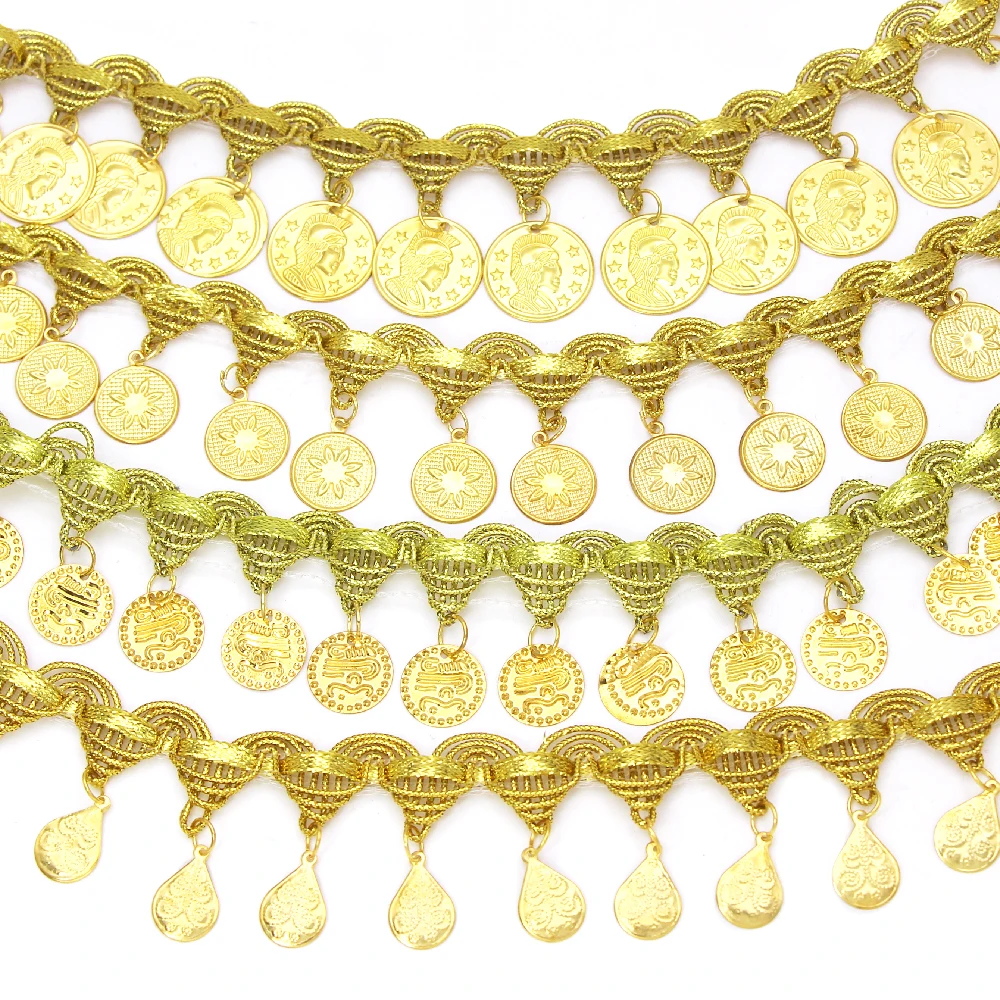 1 ярд блестки для кружева кружевная лента металлические кисточка ткань отделка