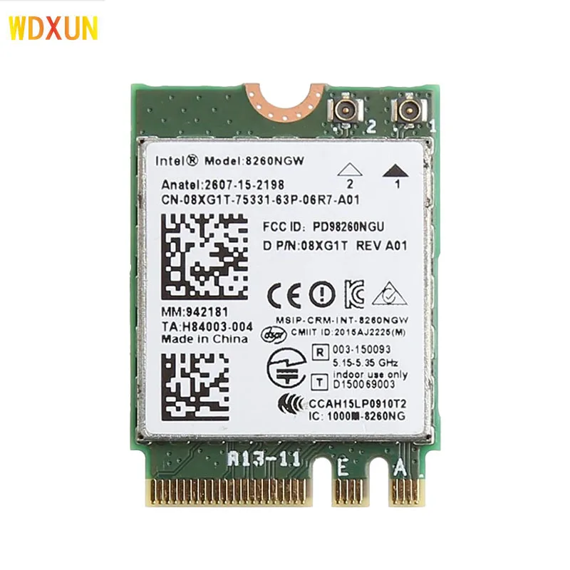Модуль беспроводной сетевой карты INTEL 8260 band 2 4 + 5 ГГц 867m Bluetooth ngff m.2 Wi-Fi для Intel ac 8260ngw
