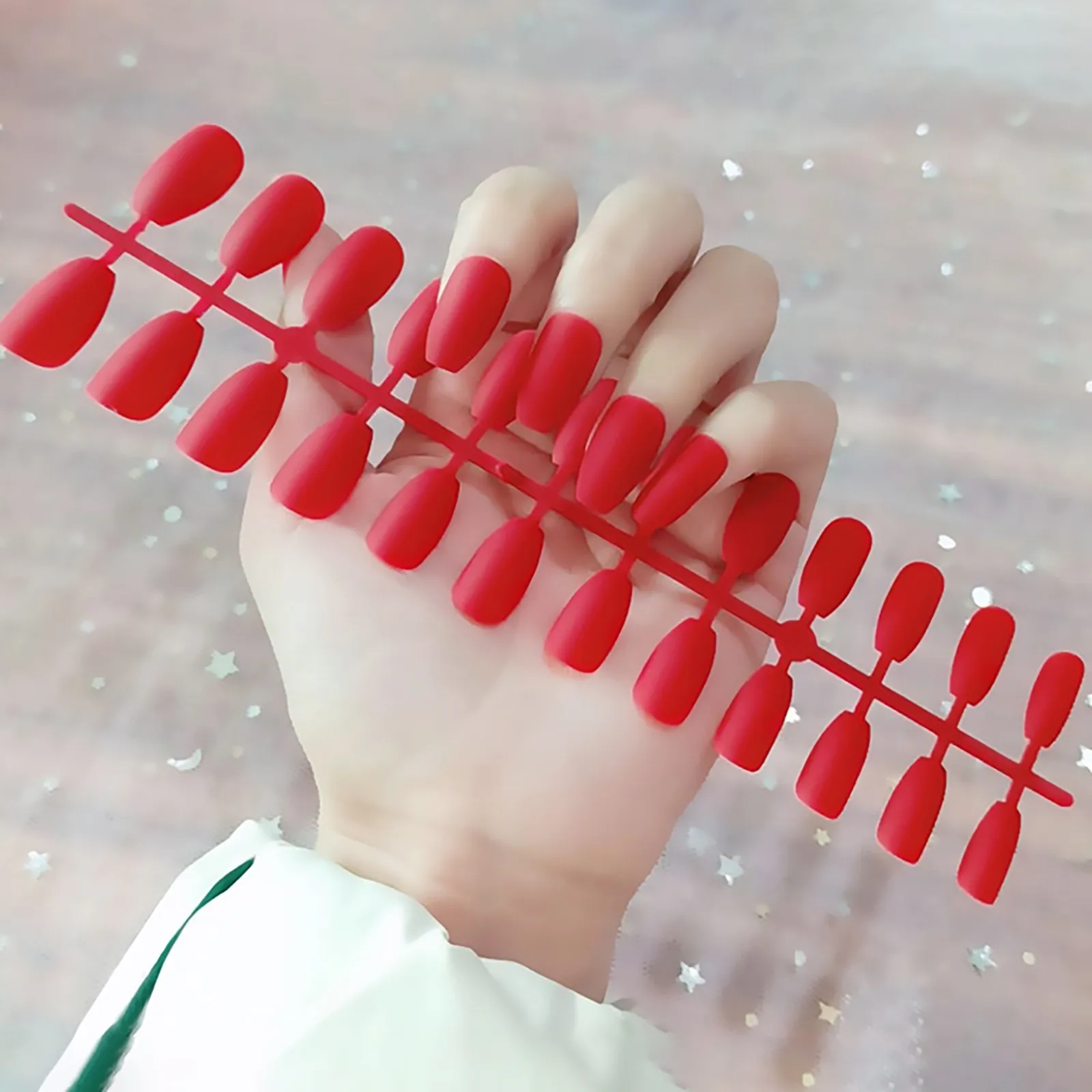 

288pcs/Set Solid Color Matte Fake Nails Tips Colorful Ballerina False Nails French Stiletto Full Cover Fake Nails Glue DIY Tools