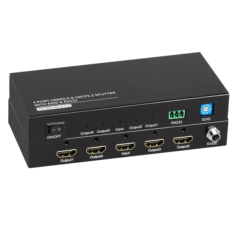 

HM-SP104E 1X4 HDMI2.0 & HDCP2.2 SPLITTER WITH EDID & RS232