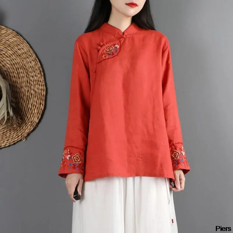 Женский костюм Тан 2021 года в стиле ретро улучшенная рубашка-Ципао китайском