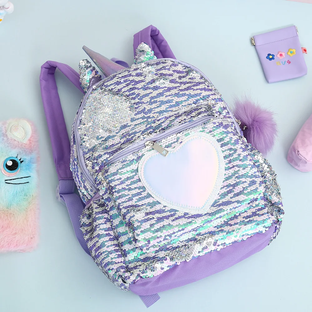 Girls Unicorn Sequins Backpack School Bags Kids Mini Backpack Women Backpacks Cute Shoulder Back Pack Girl Mochila Escolar Mujer