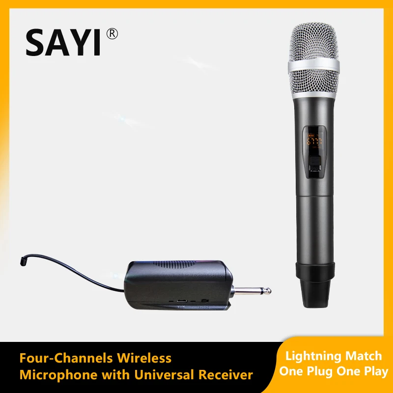 SAYI PRO M3 одноканальный беспроводной микрофон UHF металлический ручной заряжаемый