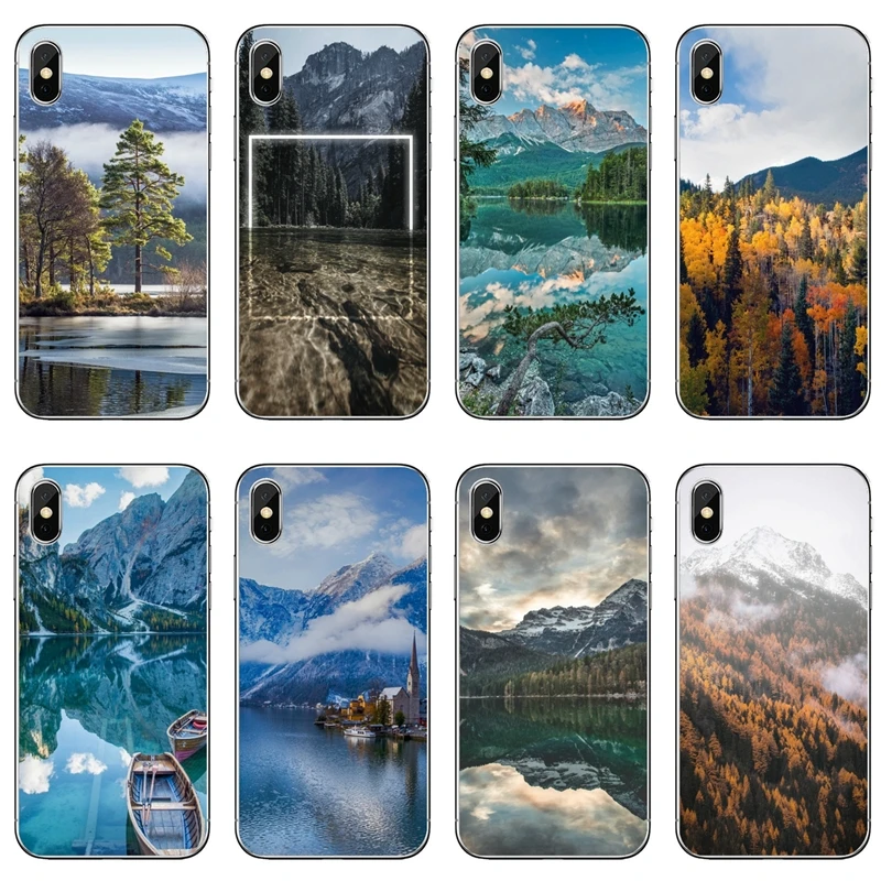 Горный зеркальный мягкий чехол для Samsung Galaxy M30 A70 A60 A50 A40 A30 A10 A9 A8 A6 J8 J4 J6 Prime Plus 2018 |
