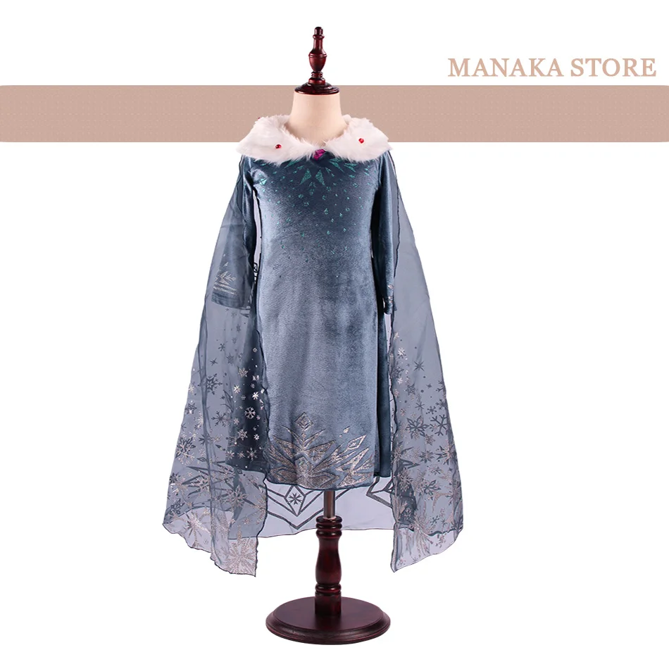 Для девочек Новинка Платье Принцесса Эльза Детские Снежная Королева Костюм