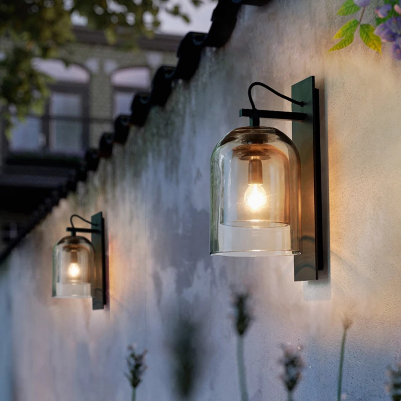 

Jmzm Modern Wall Lamp Creative Double Glass Wall Light For Hotel Doorway Light Bedroom Aisle Corridor LED Indoor Bar Sconce Lamp