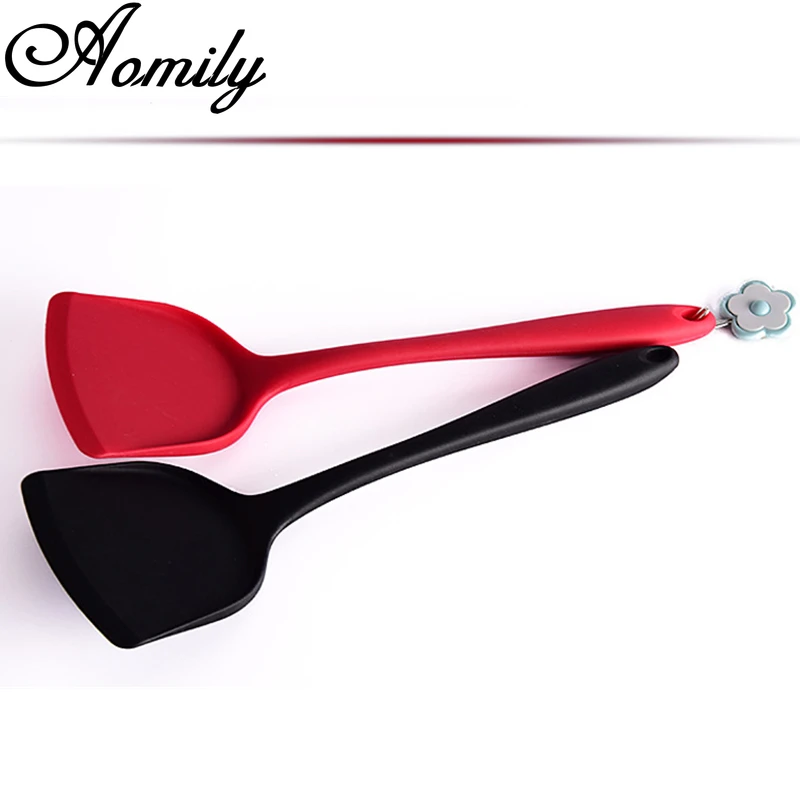 Amoliy Thickened Large Silicone Spatula Cooking Spoon Heat-Resistant Flexible Nonstick Baking | Дом и сад