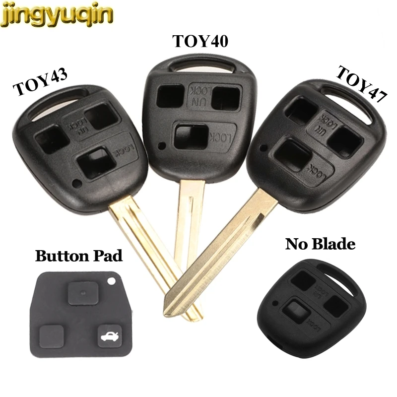 Jingyuqin 15 шт. 3 кнопки дистанционного ключа автомобиля оболочки для Toyota Camry Avensis Corolla