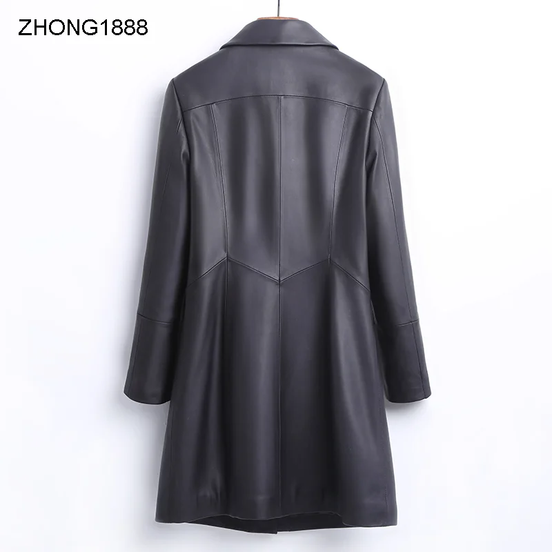 

Женское пальто из натуральной кожи, новинка 2020, осенне-зимняя куртка средней длины большого размера из овечьей кожи для женщин среднего и по...