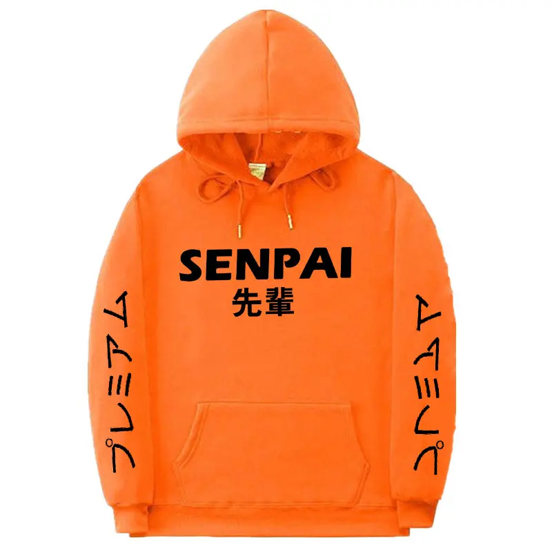 Orange MS432 Модная японская уличная одежда SENPAI, толстовка с капюшоном, несколько цветов, мужские и женские толстовки, пуловер, sudadera hombre - Цвет: Orange MS432