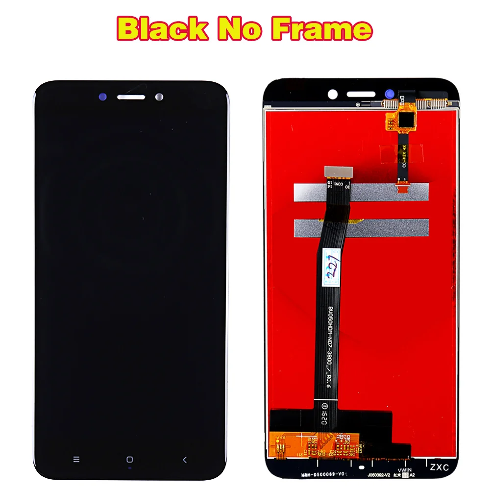 Протестированный ips ЖК-дисплей для Xiaomi Redmi 4X5,0 дюймов кодирующий преобразователь сенсорного экрана в сборе рамка с бесплатными инструментами из закаленного стекла - Цвет: Black Without Frame