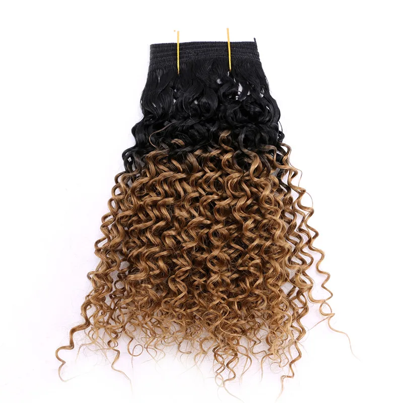 FSRHAIR 100 г/шт. T1B/27 высокотемпературный Омбре синтетические волосы для наращивания курчавые пучки вьющихся волос - Цвет: T1B/27
