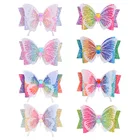 Модные милые блестящие заколки для волос с бантом-бабочкой, 12 шт., зажимы для волос с мультипликационным цветочным бантом, зажимы для волос Аллигатор, головной убор принцессы, аксессуары для волос